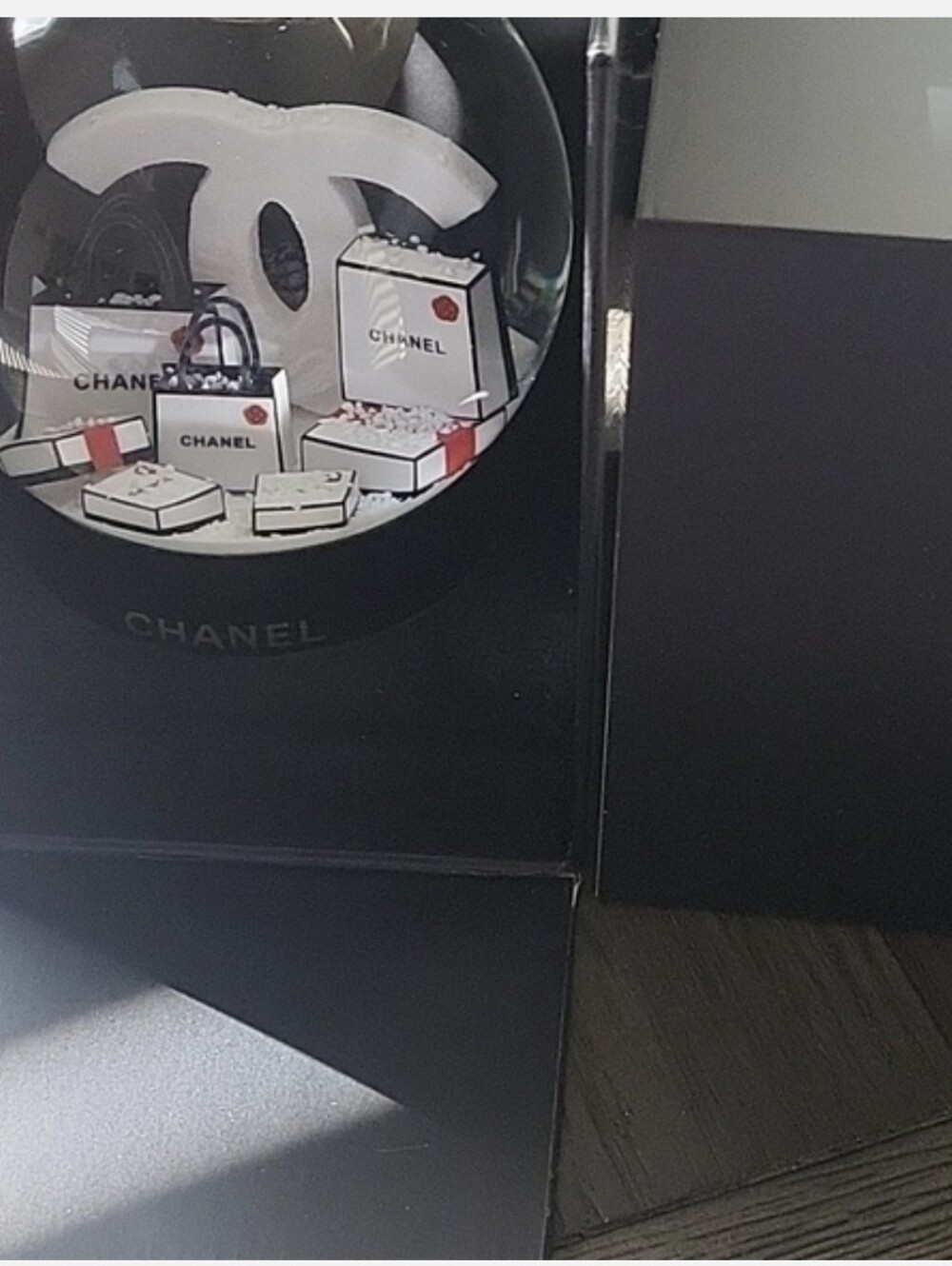 CHANEL Decorative Snow Globe with Mini Boxes - Black & White